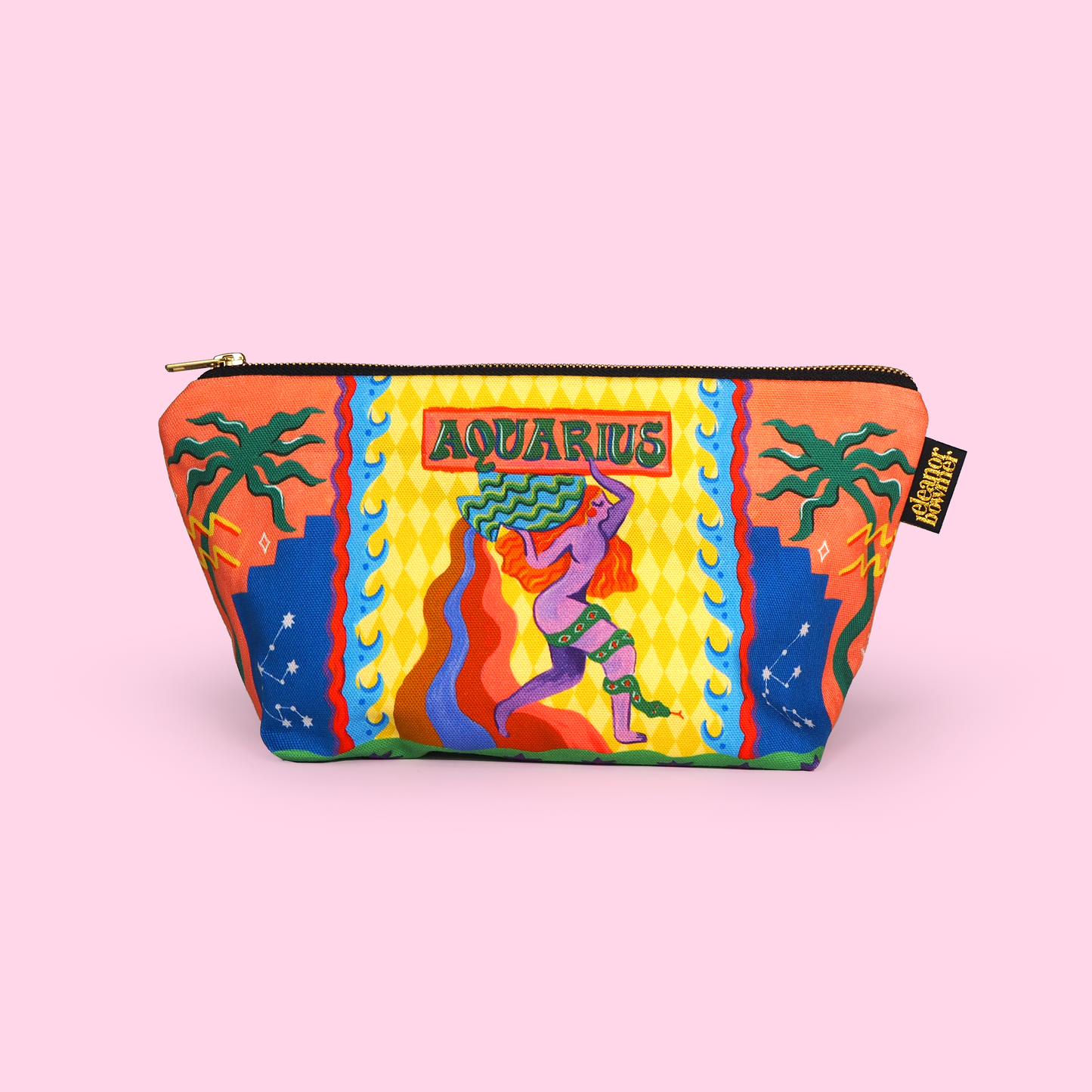 Aquarius Zodiac Zip Bag