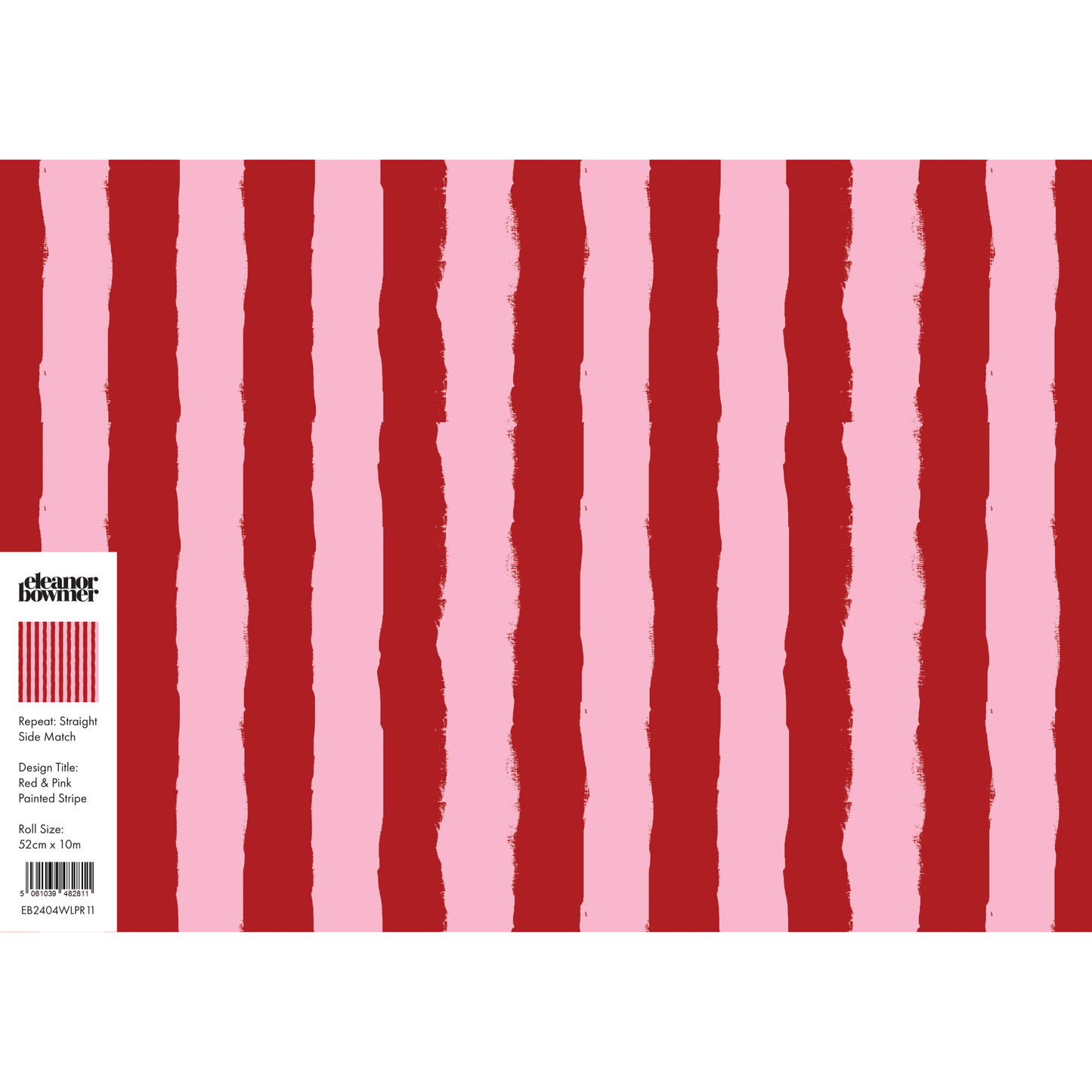 Red & Pink Painted Stripe Wallpaper