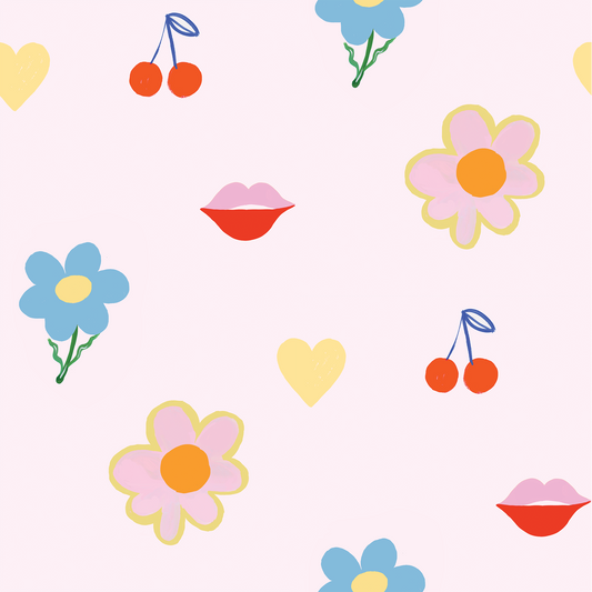 Pink Doodles Mural Wallpaper