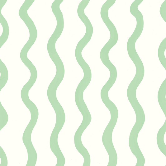 Green Painted Wave Wallpaper