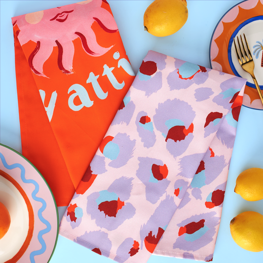 Lilac Leopard Tea Towel