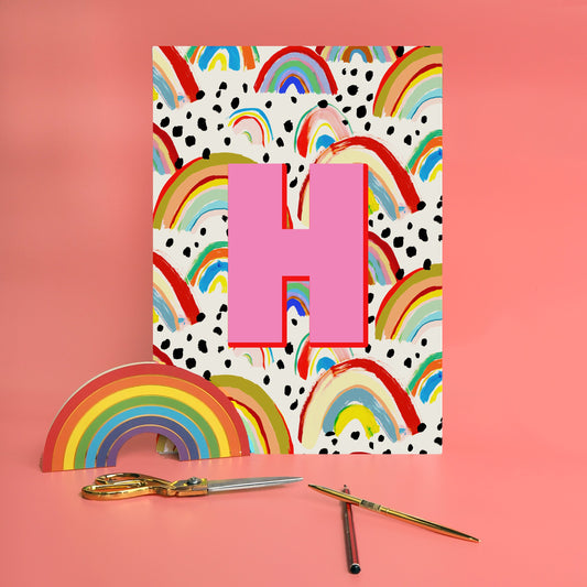 Rainbow Initial Print