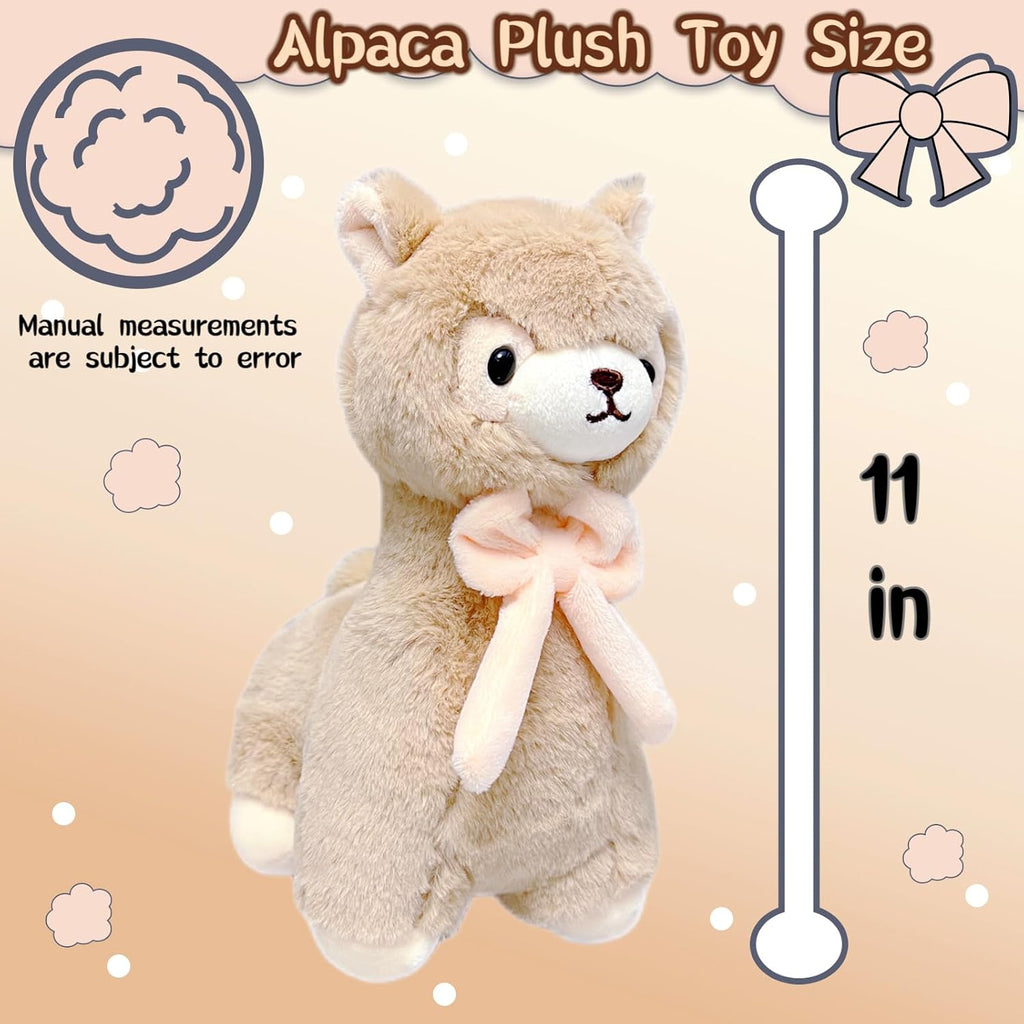 Brown Alpaca Plush Toys for Kids and Babies, 11" Soft Llama Stuffed Animals Pillows, Cute Alpaca Plushies for Girls and Boys, Valentines Day Plush Toys, Send A Friend Stuffed Animals Gift Box