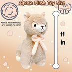 Brown Alpaca Plush Toys for Kids and Babies, 11" Soft Llama Stuffed Animals Pillows, Cute Alpaca Plushies for Girls and Boys, Valentines Day Plush Toys, Send A Friend Stuffed Animals Gift Box