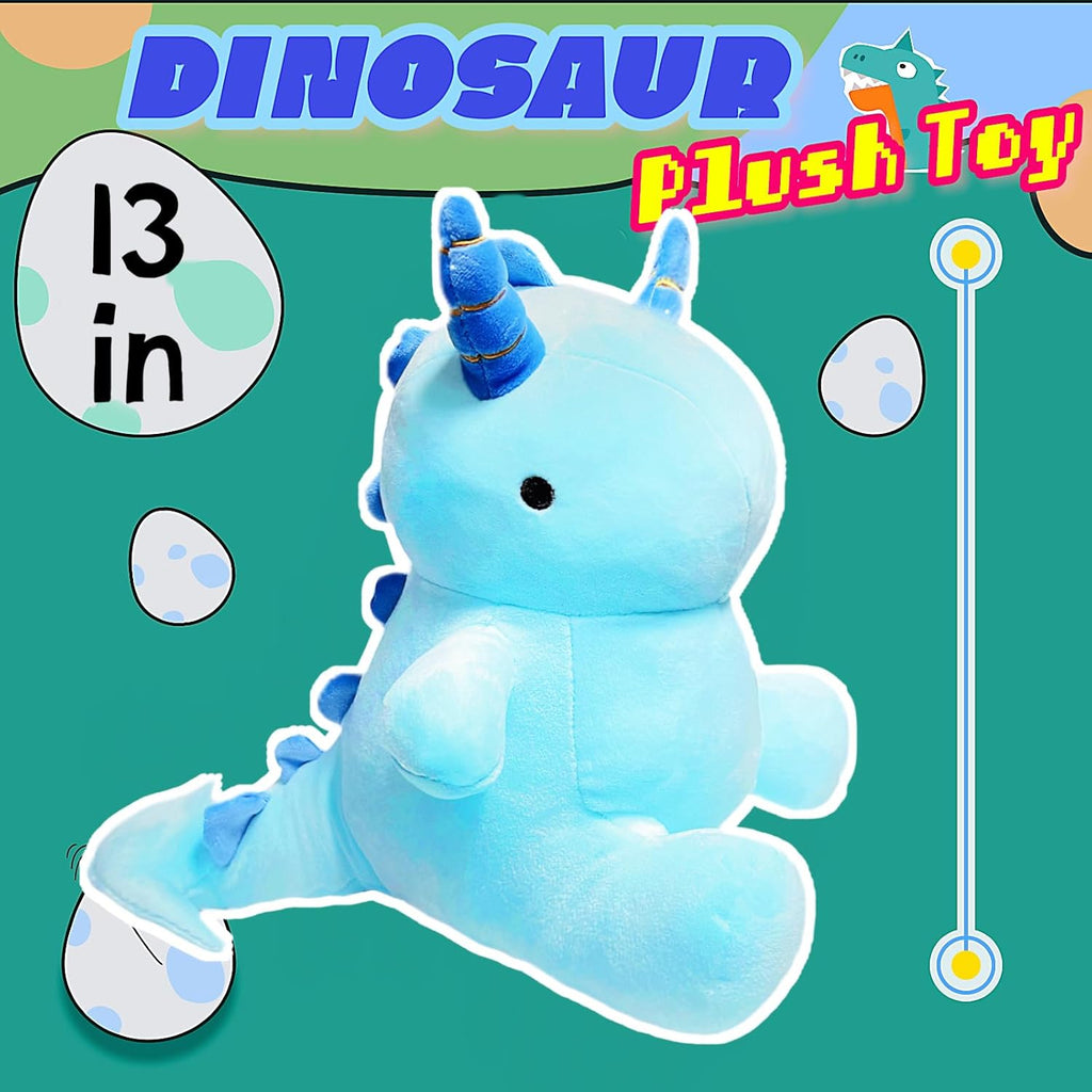 NuomiYue 10 Inch Blue Dinosaur Stuffed Animal Plush Toys, Cute Dinosaur Stuffed Animals for Boys and Girls, Kawaii Dino Plushies, Dino Plush Toys for Classroom Prizes, Birthday Gifts, Party Favors