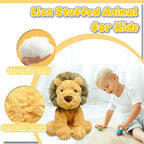 10" Cute Lion Stuffed Animal Plush Toys for Kids, Soft Lion Baby Stuffed Animals Plush Toy for Safari Nursery Decor, Kawaii Zoo Plushies for Birthday, Zoo Theme Party Favors