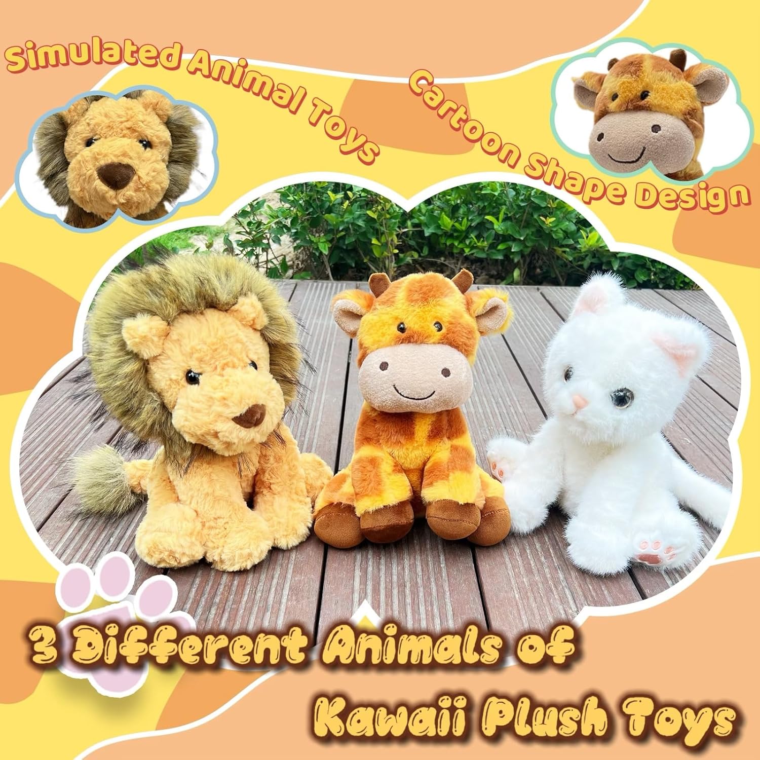 10" Cute Lion Stuffed Animal Plush Toys for Kids, Soft Lion Baby Stuffed Animals Plush Toy for Safari Nursery Decor, Kawaii Zoo Plushies for Birthday, Zoo Theme Party Favors