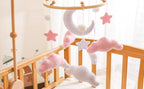 Baby Crib Mobile for Nursery, Pink Mobile Crib, Baby Mobile for Bassinet, Nursery Decor Nursery Hanging Decor Felt Moon Stars Clouds Baby Gift for Boys and Girls