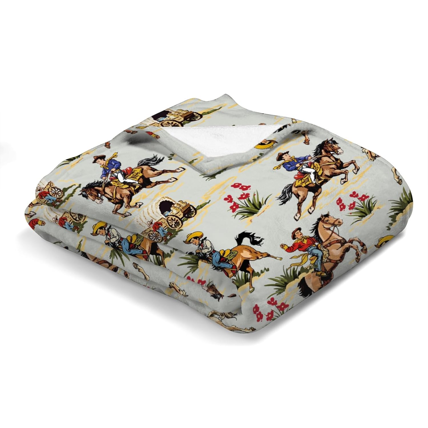 Vintage Cowboy Horse Rider Baby Blanket Boy Girl Retro Western Cowboy Swaddle Blanket Dessert Wild West Receiving Blanket Soft Flannel Bed Blanket for Newborn Toddler Nursery Crib Playmat 30x40
