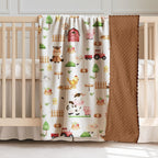 Farm Animals Baby Blankets, Minky Blanket for Boys Girl with Double Layer Dotted Backing for Infant Toddler, 30x40 inches Warm Soft Lightweight Nursery Bed Blanket Crib (03)