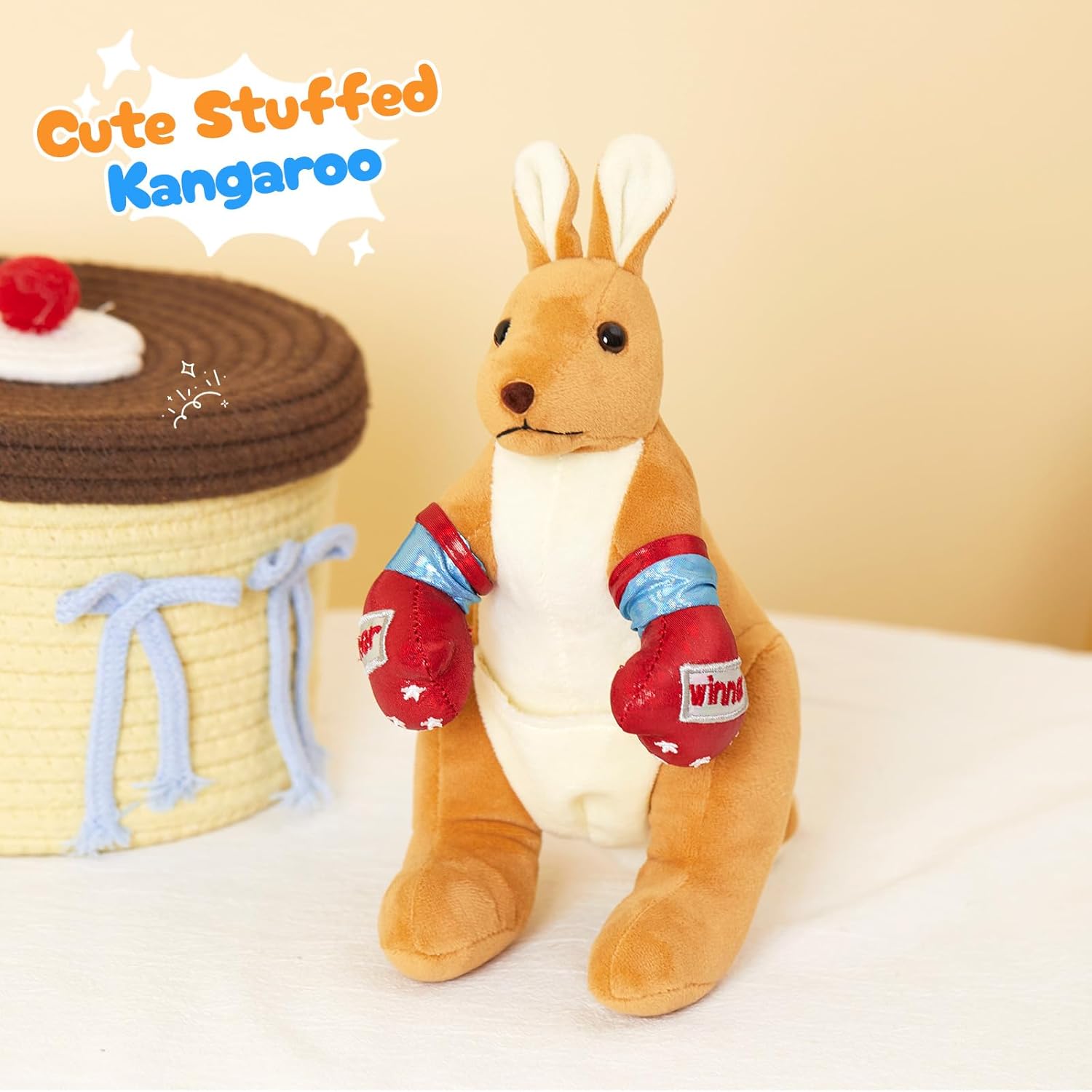 FunBase Boxing Kangaroo Plush Toy Stuffed Animal Kangaroo Plush Toys Playful Ease - Timeless Companions Birthday Gift,Boxing Kangaroo Stuffed Animal Ideal Present for Kids,Boys and Girls,11"