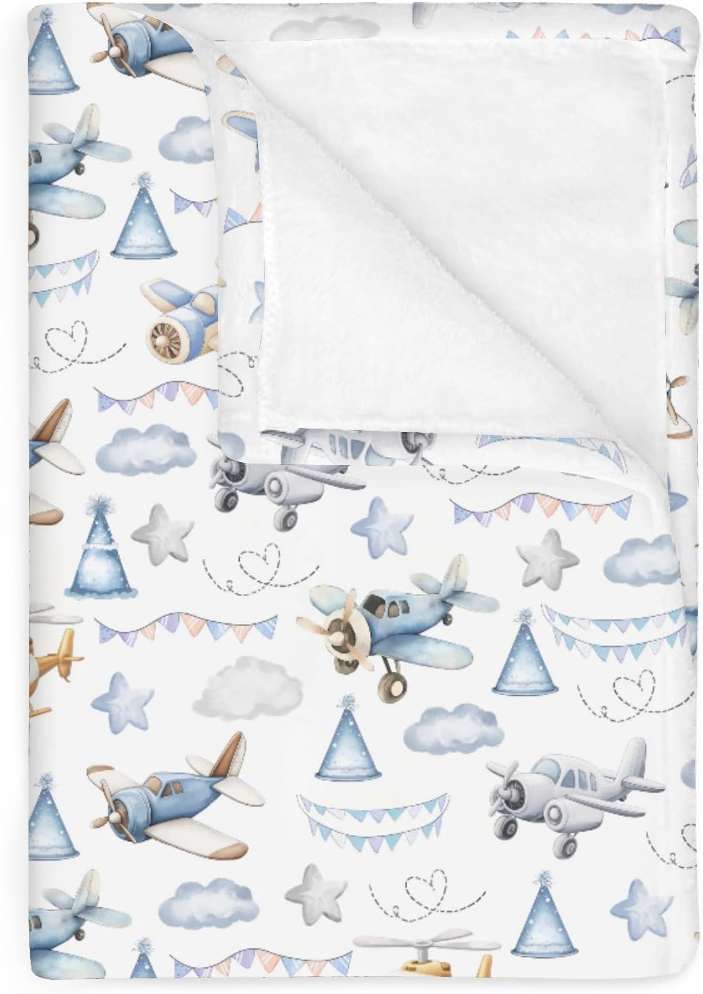 Adventure Baby Blankets for Boy Girl Travel Planes Compass Luggage Globe Explore Soft Flannel Swaddle Receiving Blankets for Infant Toddler Crib Newborn Holiday Vacation Nursery Bed Blanket 30x40