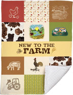 Farm Animals Baby Blankets, Minky Blanket for Boys Girl with Double Layer Dotted Backing for Infant Toddler, 30x40 inches Warm Soft Lightweight Nursery Bed Blanket Crib (03)