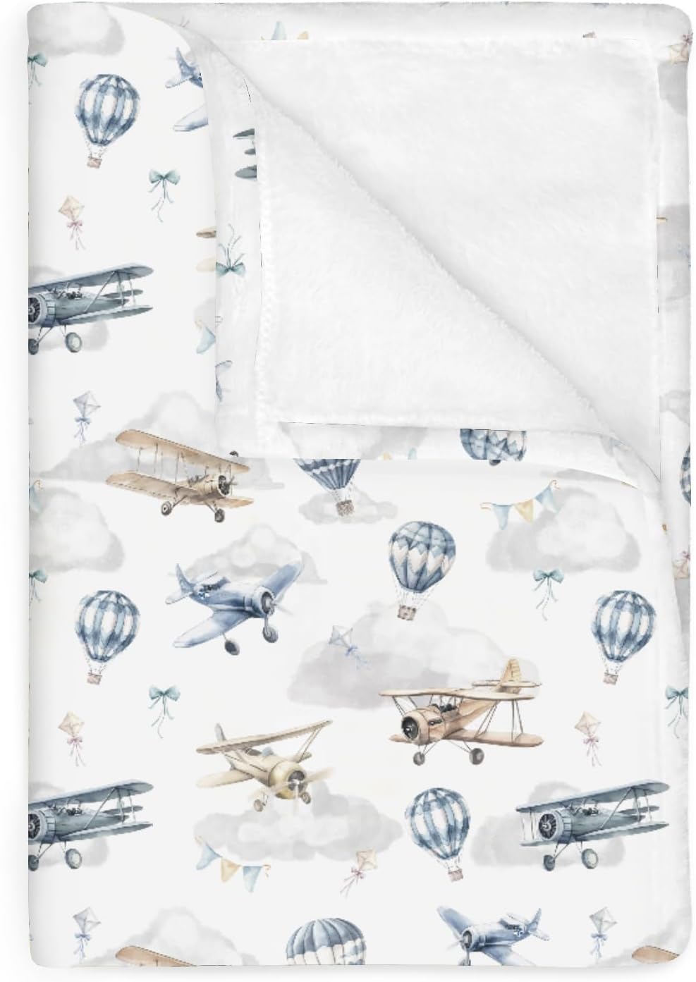 Adventure Baby Blankets for Boy Girl Travel Planes Compass Luggage Globe Explore Soft Flannel Swaddle Receiving Blankets for Infant Toddler Crib Newborn Holiday Vacation Nursery Bed Blanket 30x40