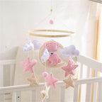 Baby Crib Mobile - Pink Bear Mobile for Crib, Felt Cloud Nursery for Boys and Girls - for Infant Bedroom Hanging Decoration