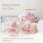 Baby Crib Mobile - Pink Bear Mobile for Crib, Felt Cloud Nursery for Boys and Girls - for Infant Bedroom Hanging Decoration