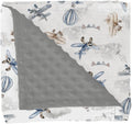 Airplanes Vintage Models Aircraft Baby Blankets for Girl Boy Antiqued Planes Soft Mink Dotted Backing Double Layer Swaddle Receiving Blanket for Toddler Nursery Retro Planes Bed Blanket Crib 30x40