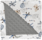 Airplanes Vintage Models Aircraft Baby Blankets for Girl Boy Antiqued Planes Soft Mink Dotted Backing Double Layer Swaddle Receiving Blanket for Toddler Nursery Retro Planes Bed Blanket Crib 30x40