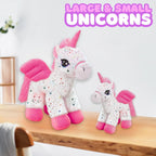 ZooPurrPets 2-Pack Pink Unicorn Stuffed Animal Plush Toys – Soft & Cuddly Mom & Baby Unicorn Set (18” & 9”) – Adorable Gift for Girls & Boys, Toddlers & Kids – Magical Plush Toy Bundle