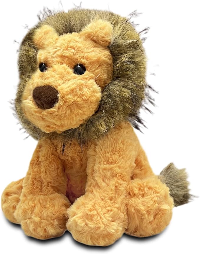 10" Cute Lion Stuffed Animal Plush Toys for Kids, Soft Lion Baby Stuffed Animals Plush Toy for Safari Nursery Decor, Kawaii Zoo Plushies for Birthday, Zoo Theme Party Favors