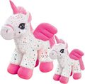 ZooPurrPets 2-Pack Pink Unicorn Stuffed Animal Plush Toys – Soft & Cuddly Mom & Baby Unicorn Set (18” & 9”) – Adorable Gift for Girls & Boys, Toddlers & Kids – Magical Plush Toy Bundle