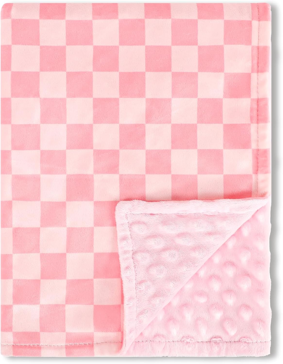 Baby Blankets for Girls, Toddler Newborn Blanket Double Layer with Dotted Backing Crib Receiving Blanket for Toddler Nursery Bed Blanket, Pink Bow, 30x40 Inches