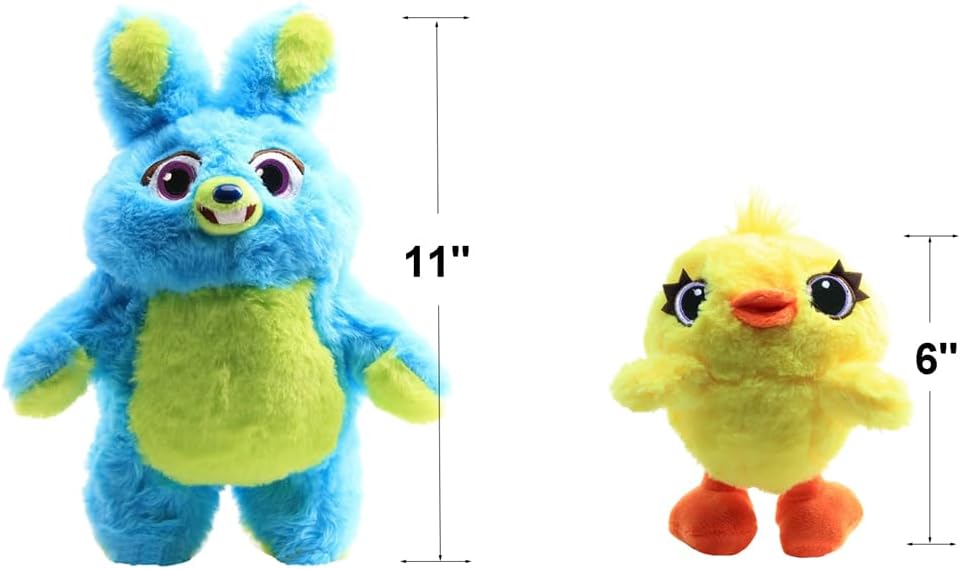 suliutoys 2 Pack Story Stuffed Animals Bunny and Ducky Plush Toys, Soft Doll Best Kids Birthday Gift (Bunny and Ducky)