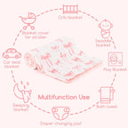 Baby Blankets for Girls, Toddler Newborn Blanket Double Layer with Dotted Backing Crib Receiving Blanket for Toddler Nursery Bed Blanket, Pink Bow, 30x40 Inches