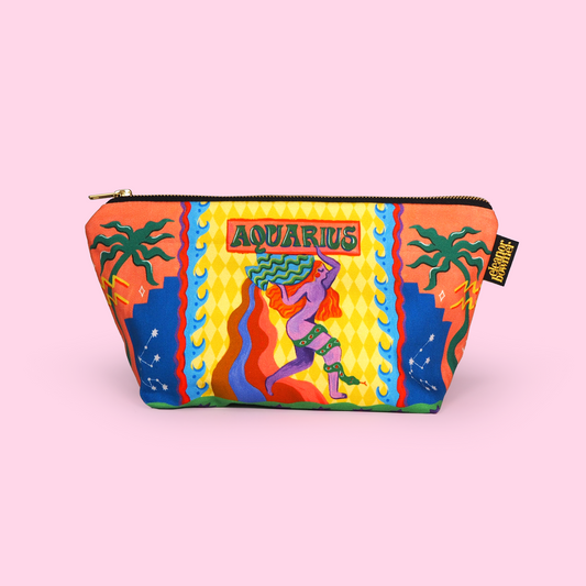 Aquarius Zodiac Zip Bag