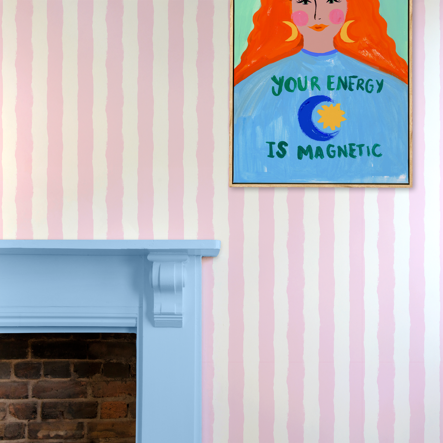 Pink Painted Stripe Wallpaper